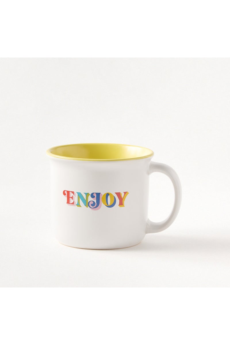 Boston Warehouse Typographic Print Ceramic Mug - 473 ml - Image 1